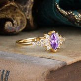 Marquise Cut Amethyst Vintage Engagement Ring